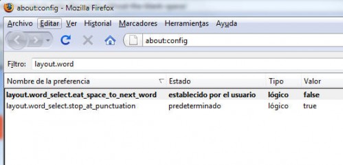 Firefox seleccionar palabra 1